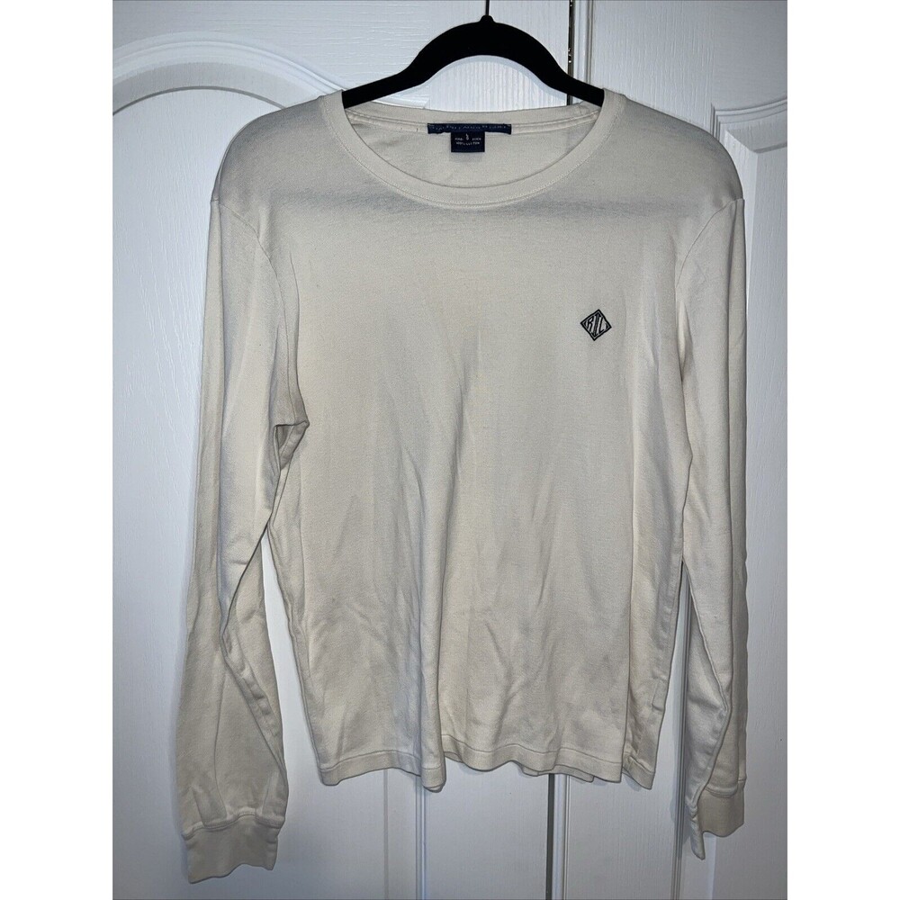 Ralph Lauren Golf Long Sleeve White Women LG Cotton Shirt Logo Preppy Old Money